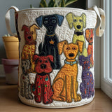 Quilted Laundry Basket — Dog Pattern