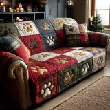 Quilted sofa cover with paw prints NCU0VT338