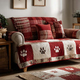 Quilted sofa cover with paw prints NCU0VT338
