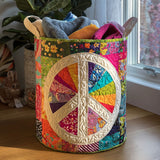 Quilted laundry basket with patchwork design NCU0PTT947