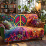 Quilted Sofa Cover Flowers in Tranquillity