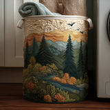 Laundry Basket "Peaceful Pine Trees"