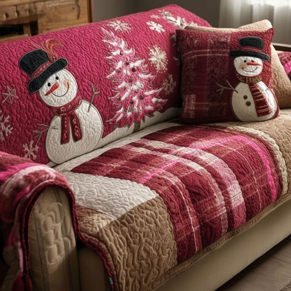 Quilted sofa cover with Christmas pattern NCU0VT340