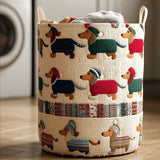 Quilted laundry basket with Dachshund NCU0HTT096