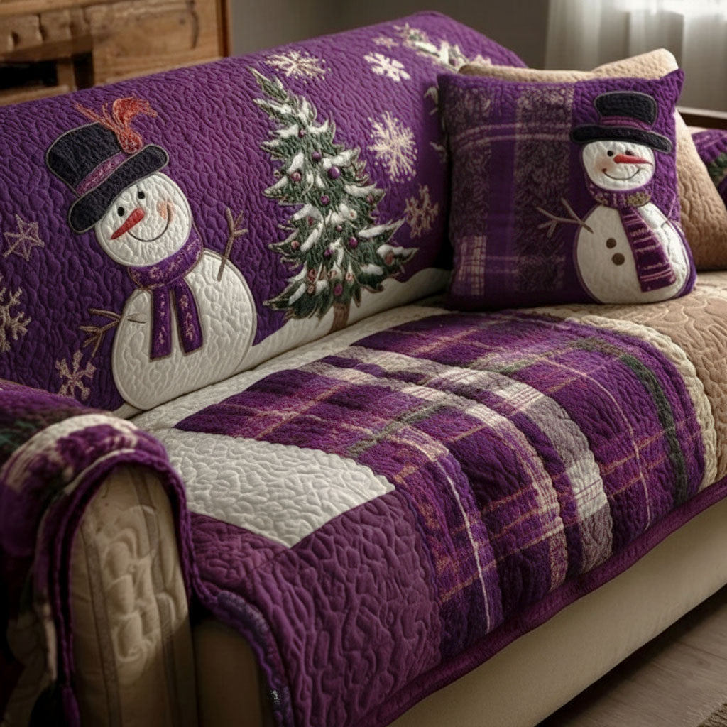 Quilted sofa cover with Christmas pattern NCU0VT340