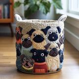 Washing Basket with Pug Spirit Design