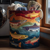 Quilted laundry basket with colourful fish NCU0TH3033