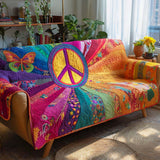 Quilted Sofa Cover Rainbow Garden