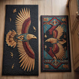 Non-slip kitchen rug with stylised feather NCU0TD1428