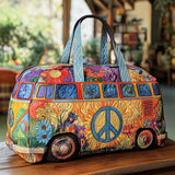Quilted travel bag with vintage road design NCU0PT8954