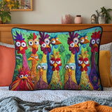 Quilted cushion cover with vibrant rooster NCU0PT8455