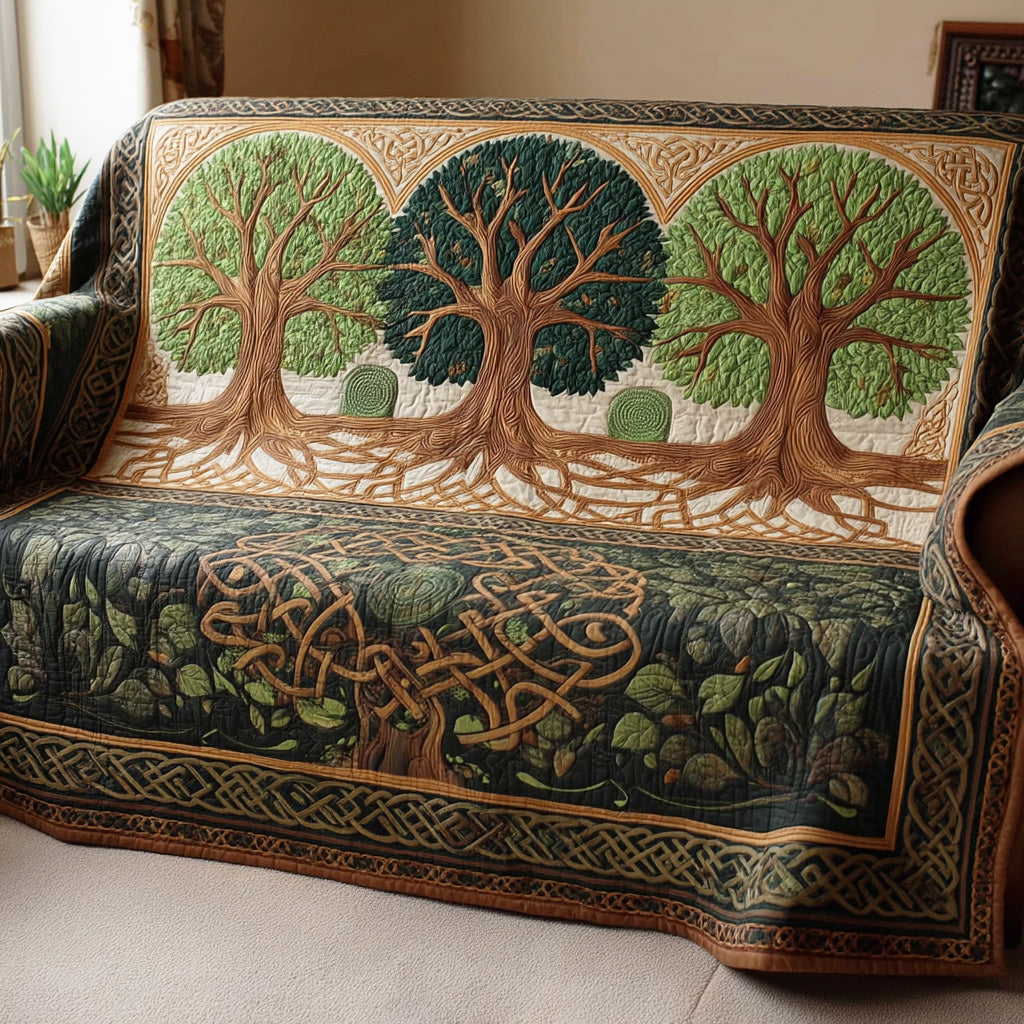 Quilted Sofa Cover Tree of Life – Soft to the Touch