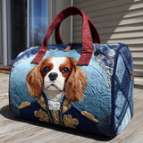 Quilted travel bag with elegant spaniel NCU0PT9336