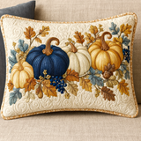 Quilted cushion cover with rustic blue gathering NCU0NT8575