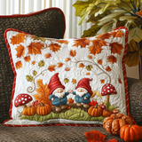 Quilted cushion cover with rustic gnomes NCU0NT8853