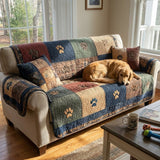 Quilted Sofa Cover in Rustic Style NCU0TV874