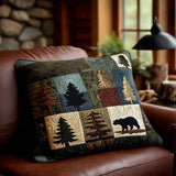 Quilted cushion cover with rustic retreat NCU0PT8398