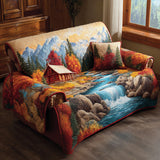 Quilted sofa cover with forest pattern NCU0VT360