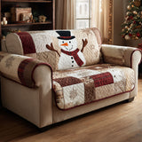 Quilted Cover for Rustic Snowman Sofa