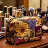 Quilted beauty case with rustic sunflower NCU0NT10173