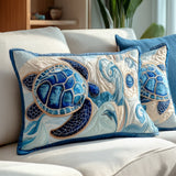 Quilted cushion cover with sea shells NCU0PT8221