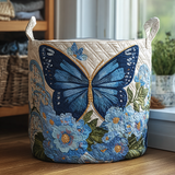 Quilted laundry basket with butterflies and flowers NCU0PVL435