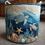Quilted laundry basket with sea turtle NCU0QN005