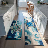 Non-slip kitchen rug with seashells by the seaside NCU0PT10017