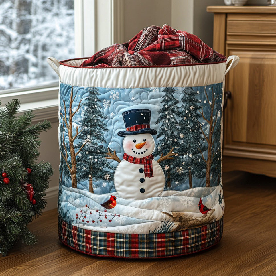 Quilted laundry basket with Christmas motif NCU0QN028