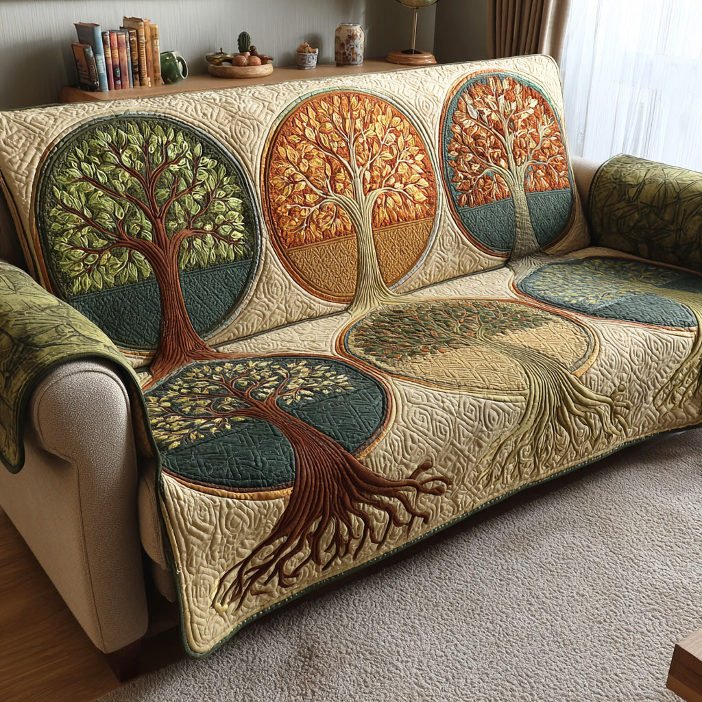 Quilted Sofa Cover Tree of Life – Soft to the Touch