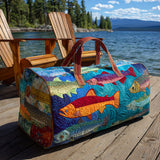 Quilted dual-use bag with fishing motif NCU0PT9019