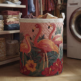 Quilted Laundry Basket — Flamingos in the Sun