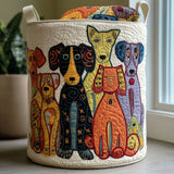 Quilted Laundry Basket — Dog Pattern