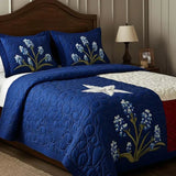 3-Piece Quilted Bed Linen Set - Texas Pride