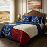 3-Piece Quilted Bed Linen Set - Texas Pride
