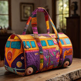 Quilted travel bag with vintage travel inspiration NCU0PT8959