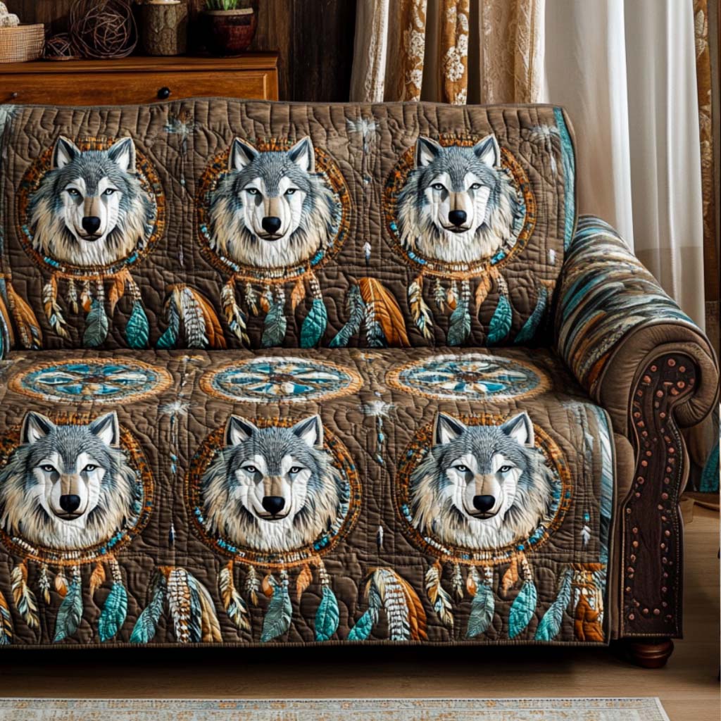 Quilted sofa cover with decorative pattern NCU0VT284