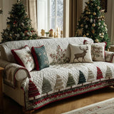 Quilted Sofa Cover Woodland at Dusk
