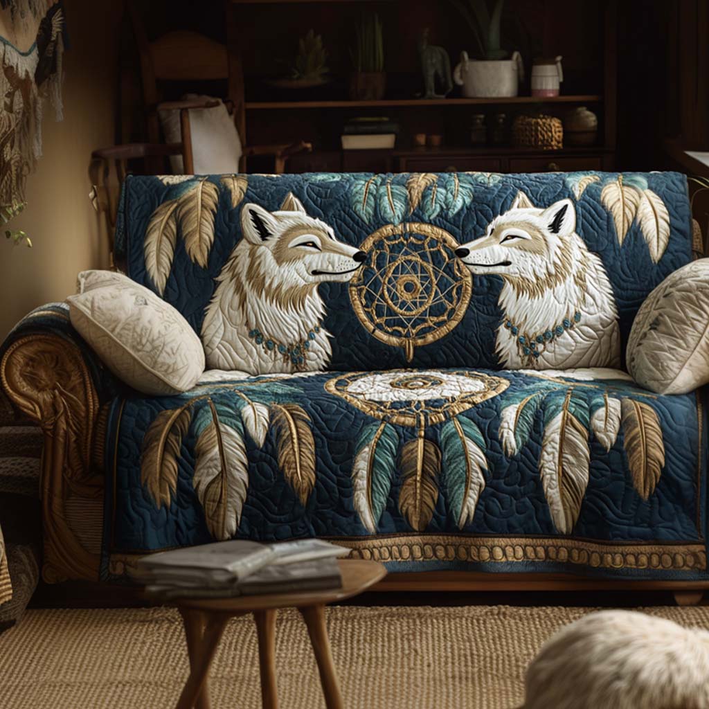 Quilted sofa cover with decorative pattern NCU0VT284