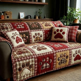 Quilted Sofa Cover with Paw Prints – Gift Idea