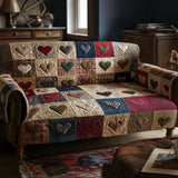 Quilted Sofa Cover Warm Hearts