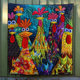 Quilted Blankets with Whimsical Chickens NCU0PT040