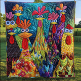 Quilted Blankets with Whimsical Chickens NCU0PT040