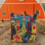 Quilted Blankets with Whimsical Chickens NCU0PT040