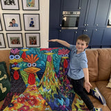 Quilted Blankets with Whimsical Chickens NCU0PT040