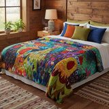 Quilted Blankets with Whimsical Chickens NCU0PT040