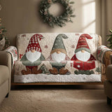 Quilted Sofa Cover with Gnomes