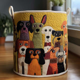 Quilted laundry basket with dog pattern NCU0PTT1468