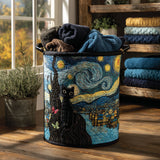 Quilted laundry basket with cats NCU0PTT940