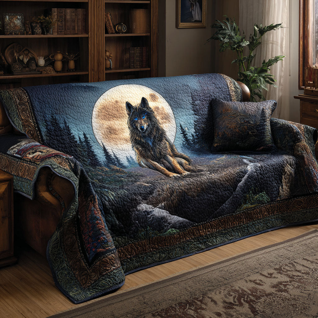 Quilted Sofa Cover with Wolf NCU0VT328